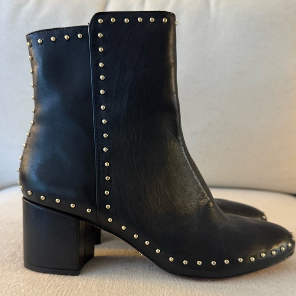 SCHUTZ Studded Black Leather Boots, Size 9.5 - Picture 2 of 15